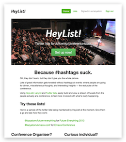 HeyList! Homepage