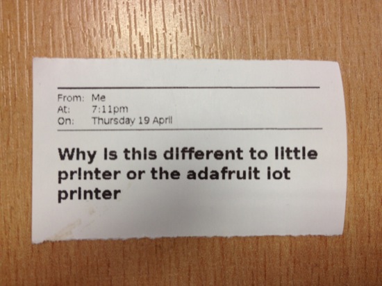 Why is this different to little printer or the adafruit iot printer