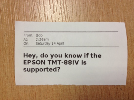 Hey, do you know if the EPSON TMT-88IV is supported?